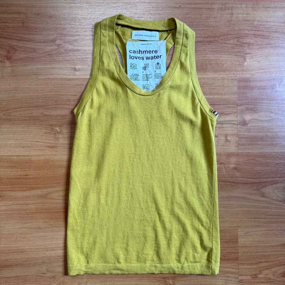 Extreme Cashmere N270 Vest Racerback Tank Top in Yellow XS-M